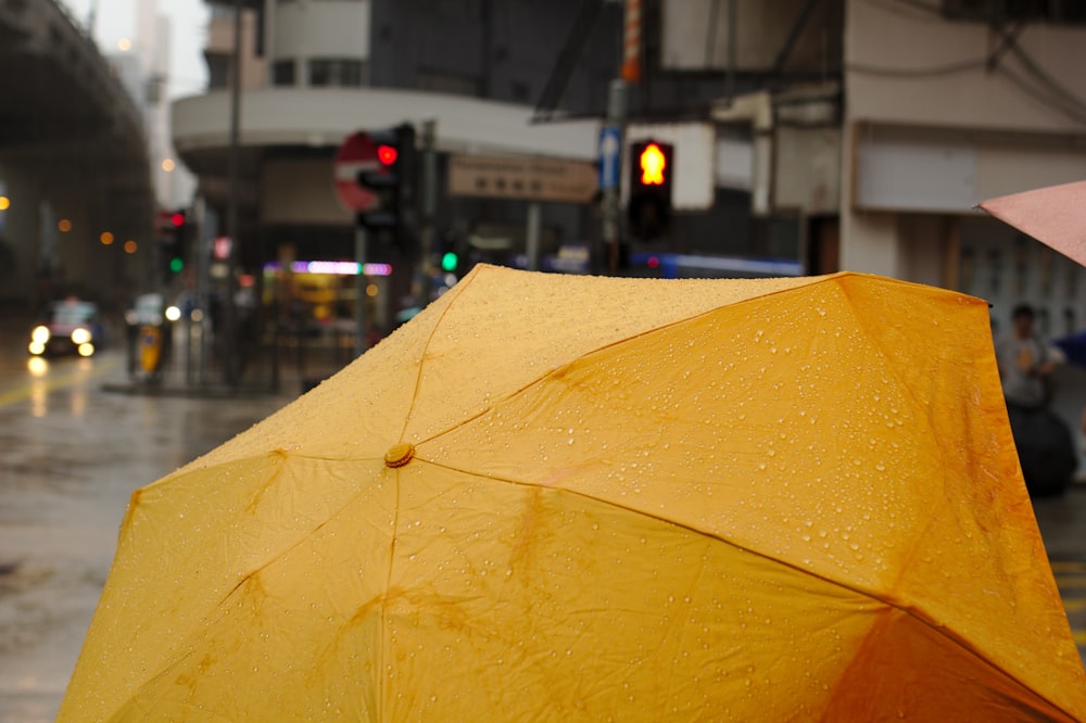 orange umbrella