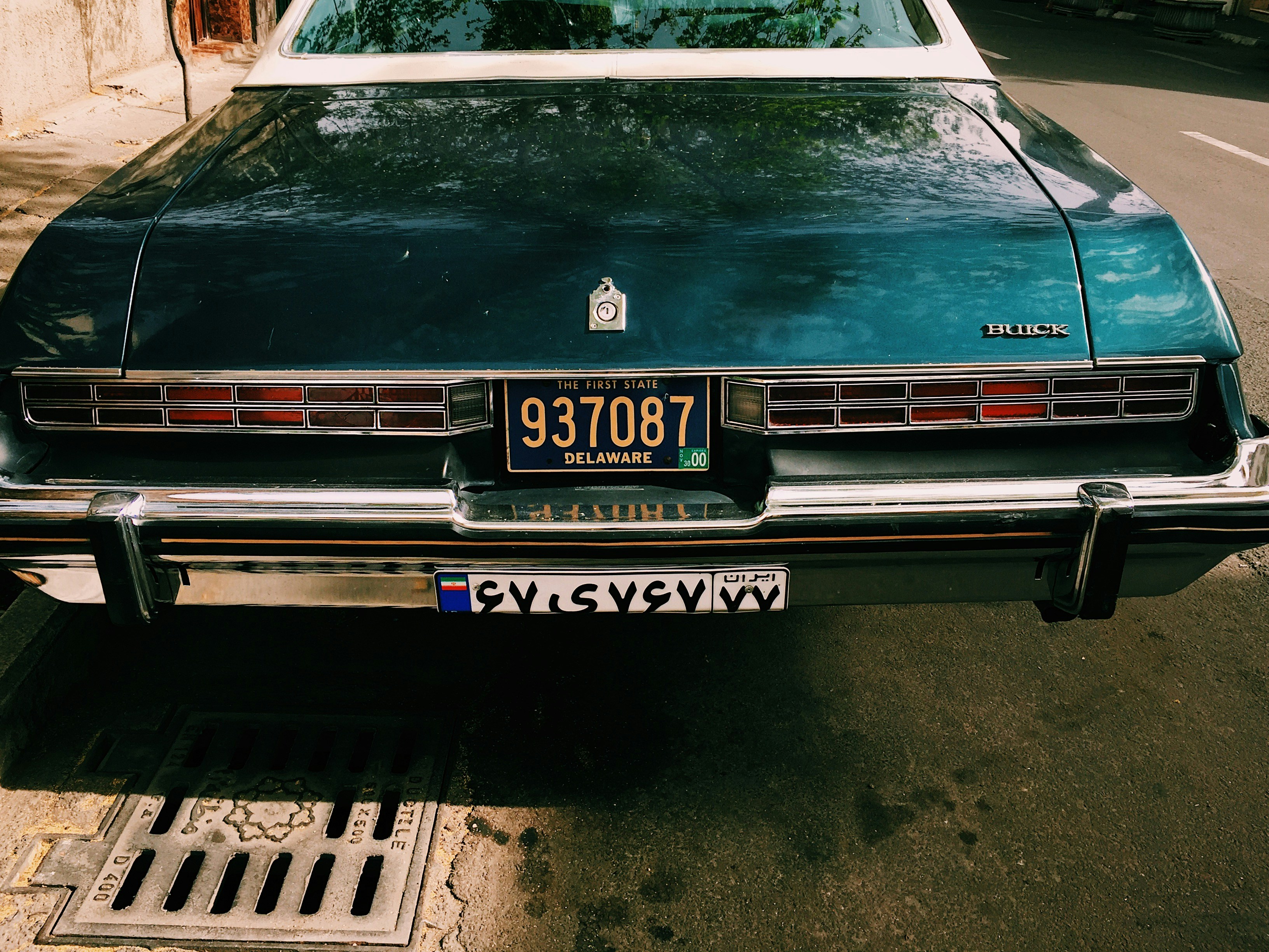 Blue vintage vehicle