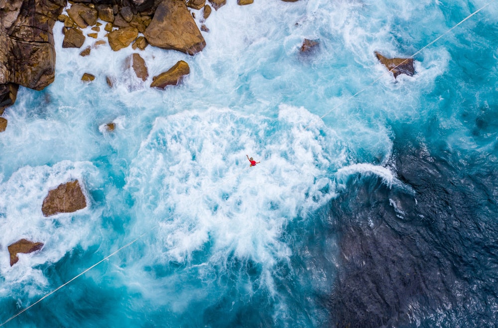 rippling blue water