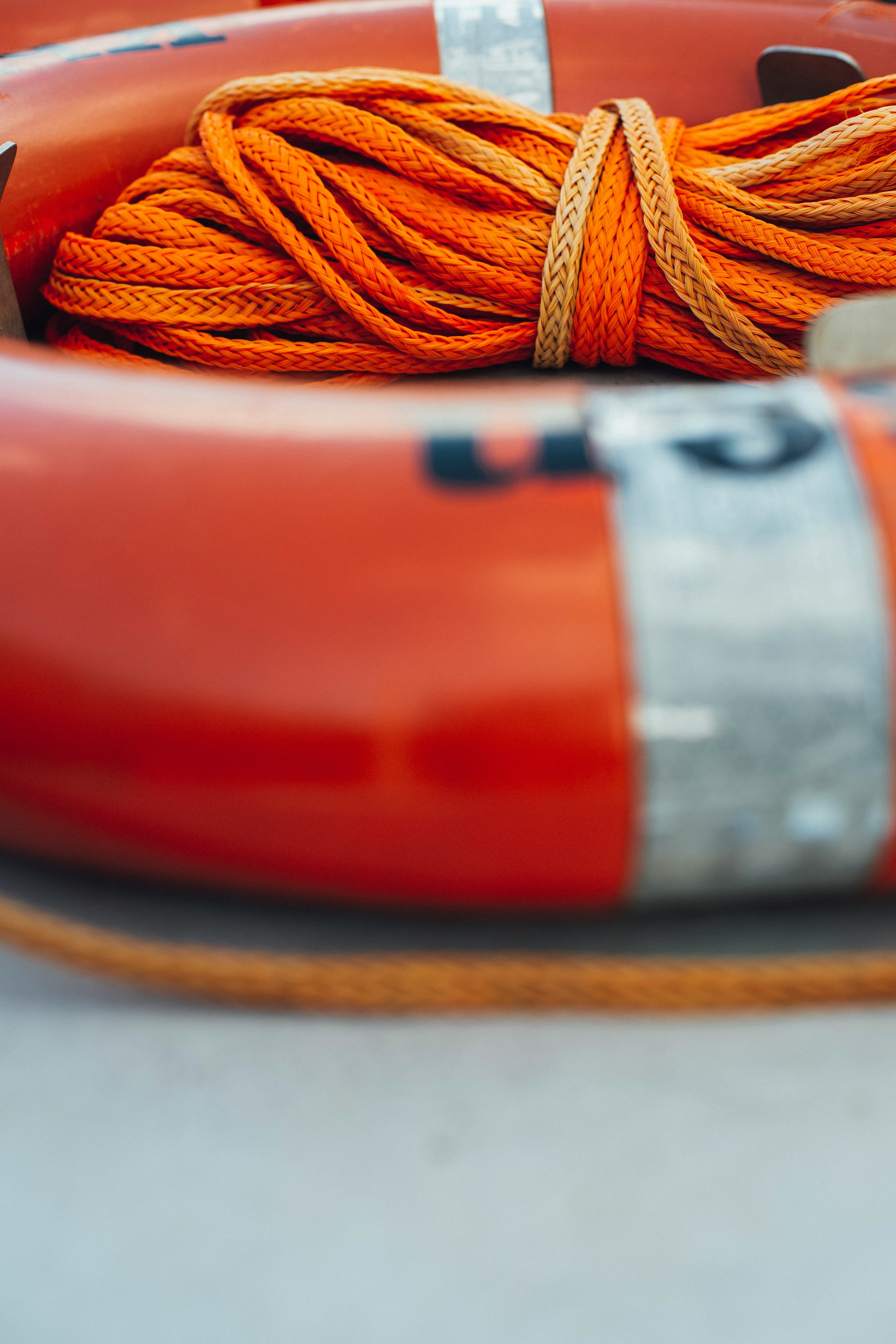 orange swim ring with rope