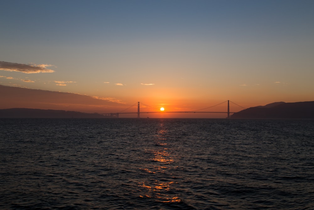 golden hour photography of bridge