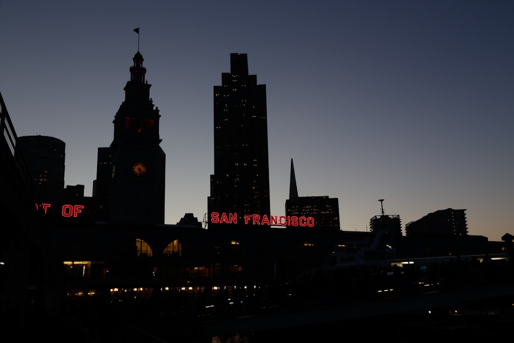 San Francisco buildings at night time