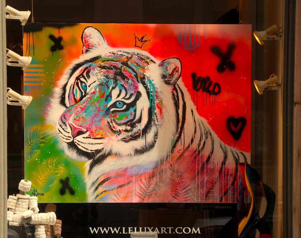 albino tiger painting