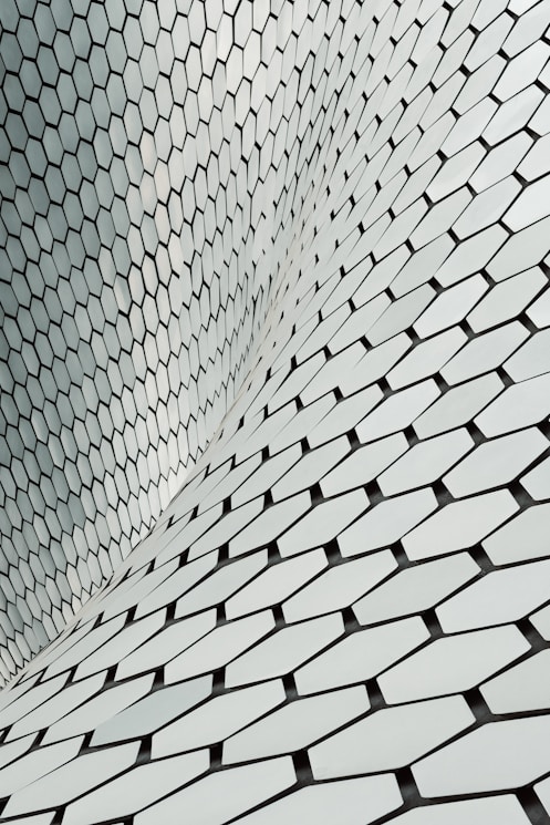 a building that has a bunch of lines on it