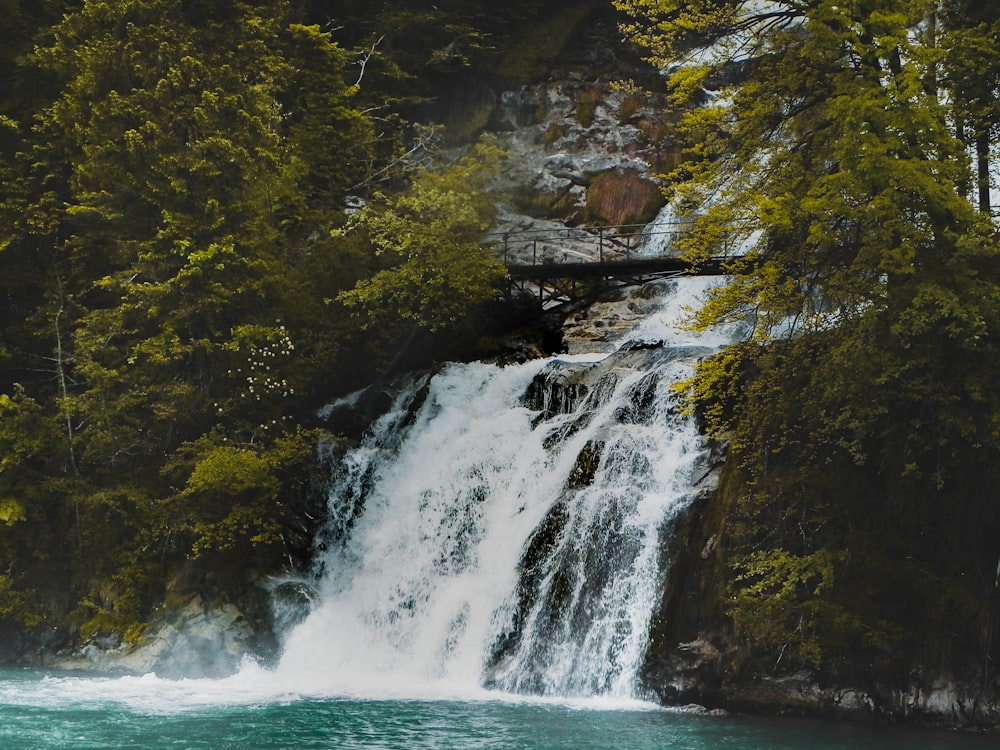 time-lapse photography of waterfalls