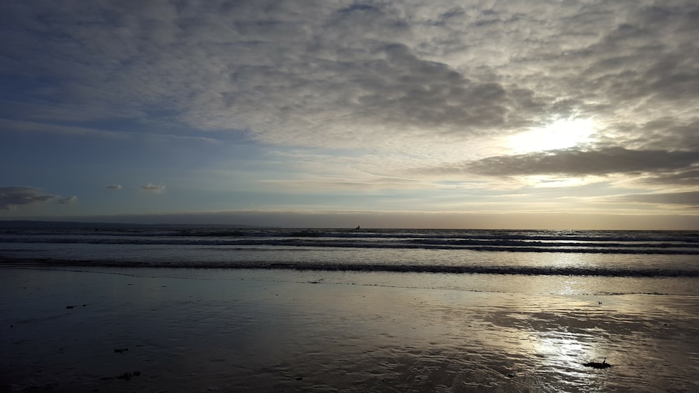 seashore during golden hour