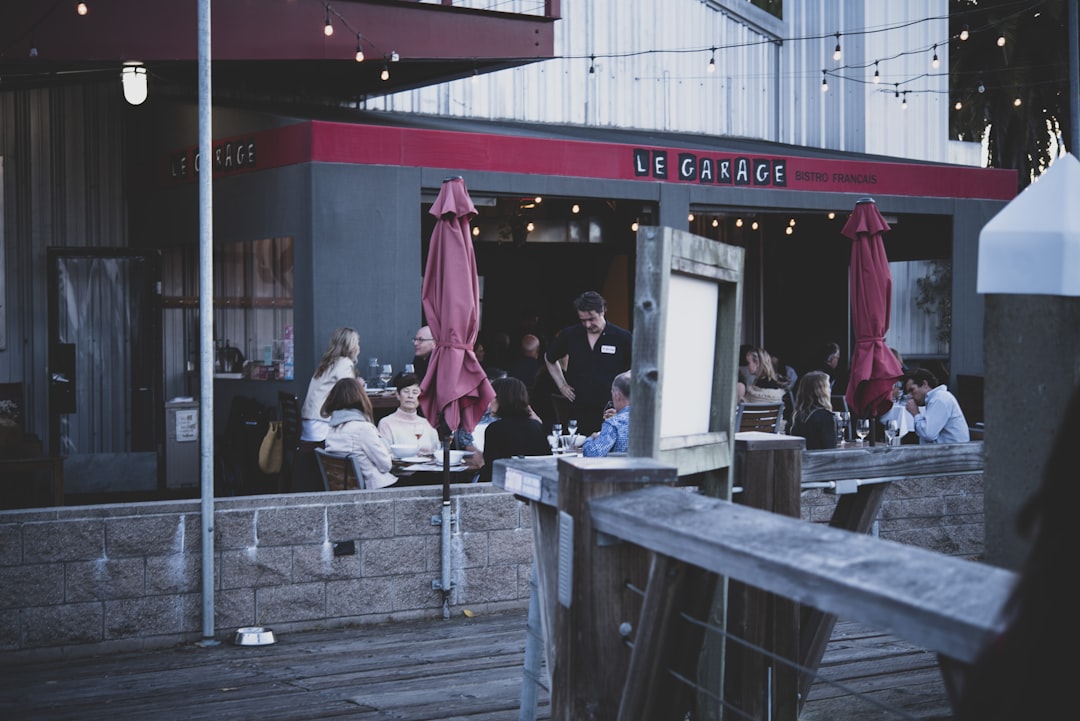 people sitting at tables,