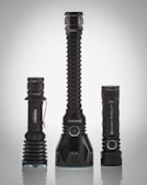 three black flashlights