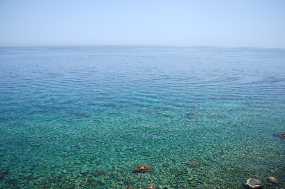 body of water under blue sky