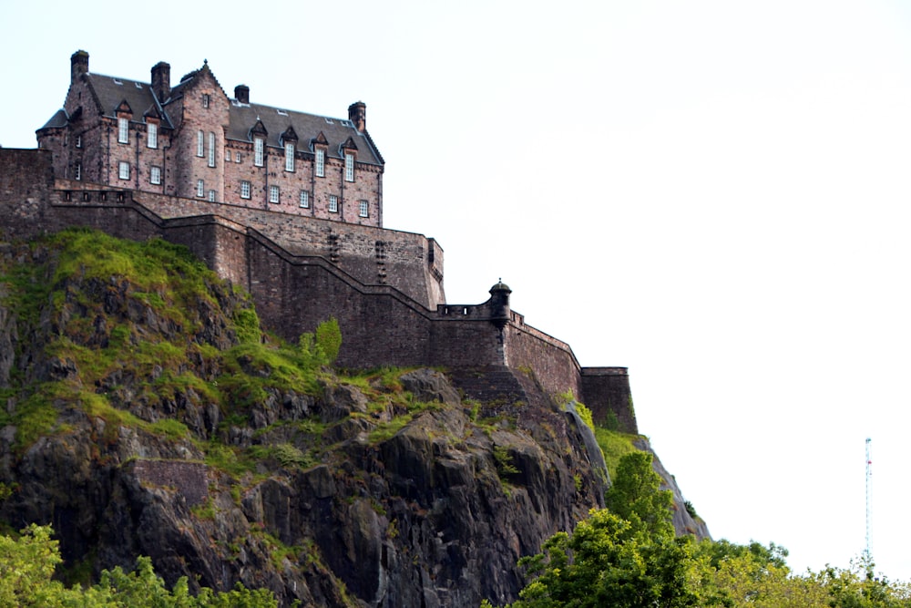 brown and gray castle on a cliff