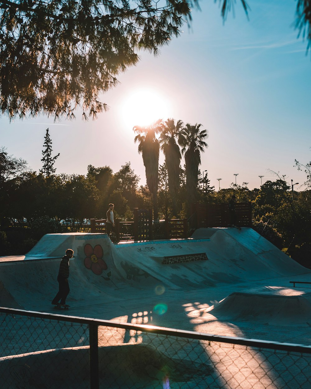 person riding on skateboard at the skate park