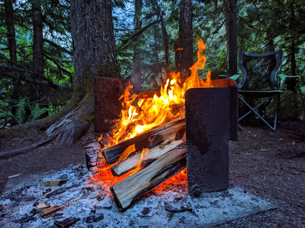 firewood burning