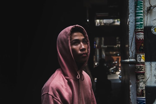 woman in pink hoodie