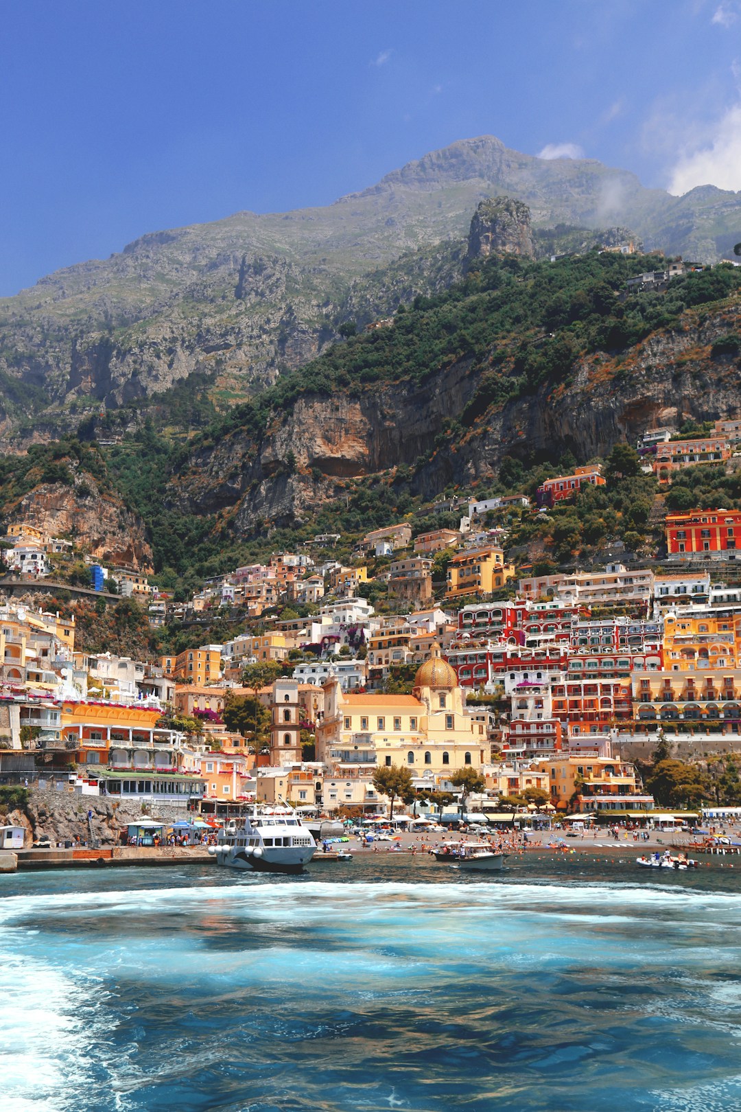 Amalfi Coast, Italy - Positano and the Amalfi Coast cliffs above the sea