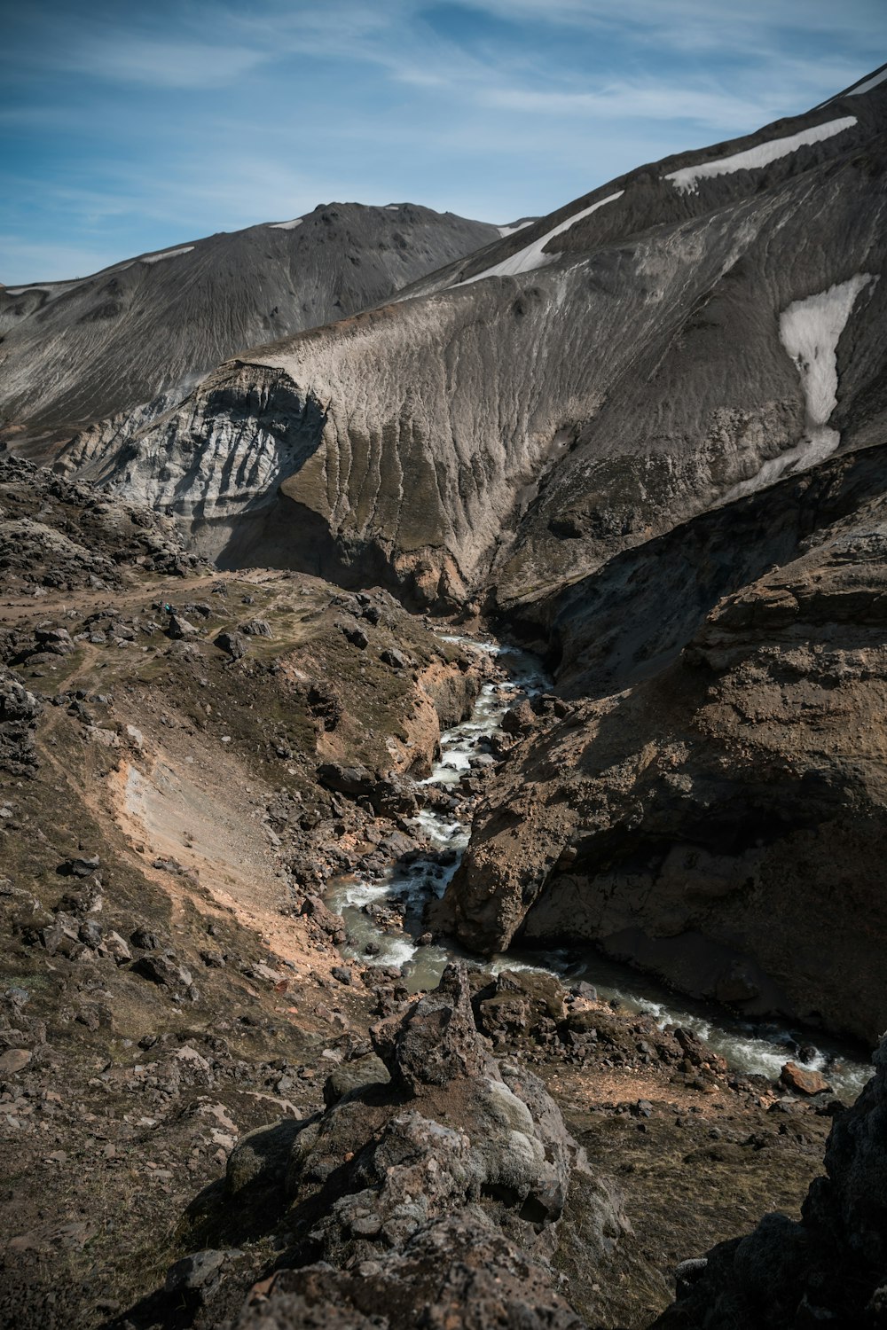 photograph of river and mountain ranges