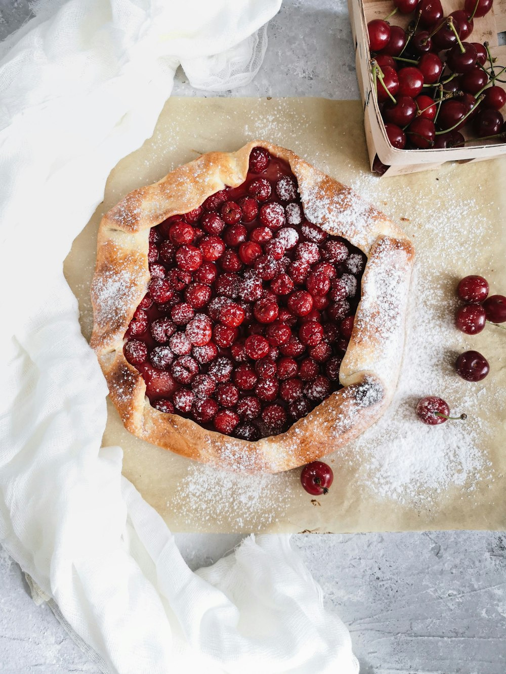 Kuchen mit Erdbeeren