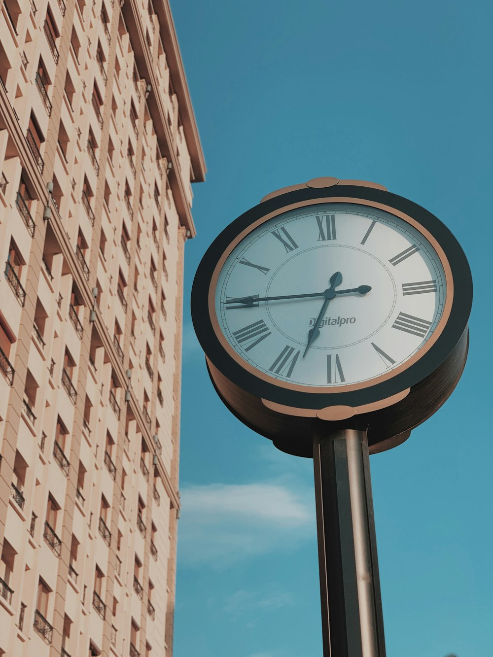 black pedestal clock