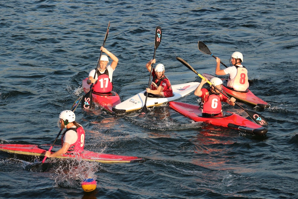 people on kayak on rippling body of water