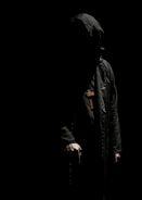 Dark, mysterious vampire elder in ceremonial robes representing the Order Marmórea.