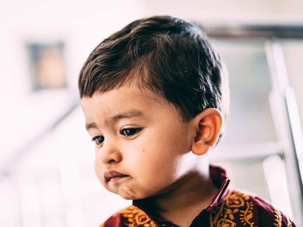 toddler' boys red and yellow collared shirt