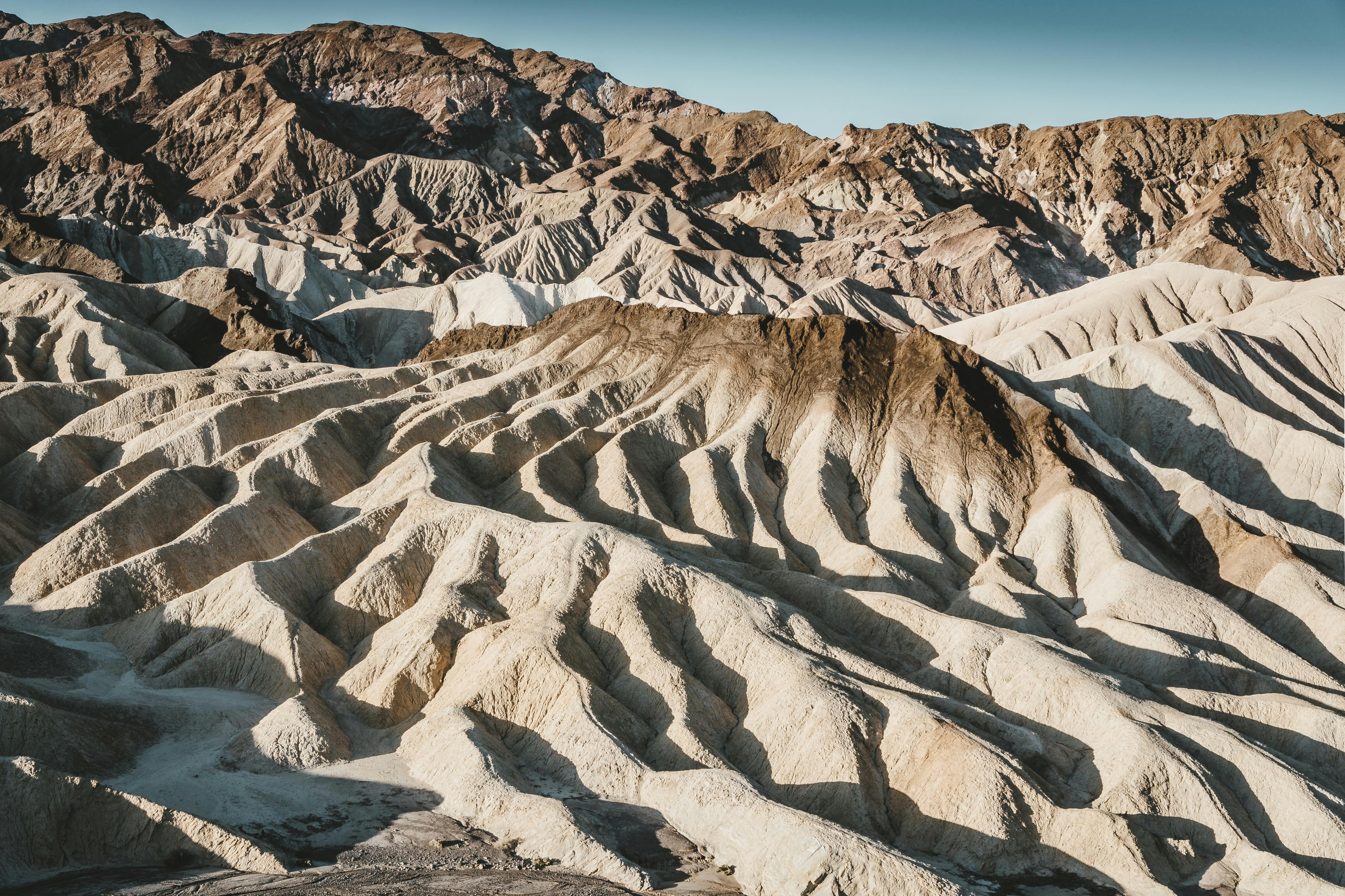 aerial photograph of mountain ranges
