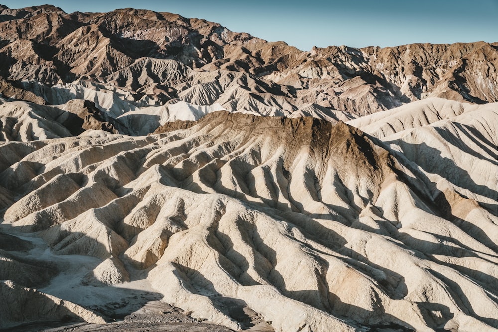 aerial photograph of mountain ranges