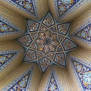 low angle view of gothic architectural ceiling