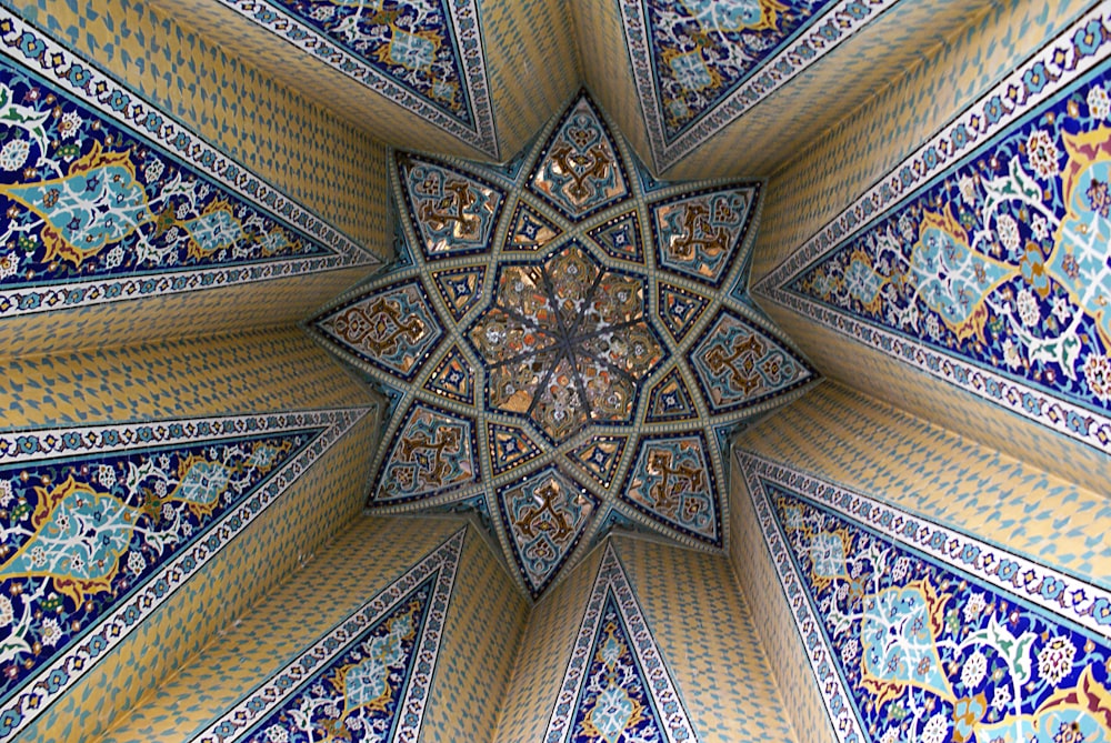 low angle view of gothic architectural ceiling