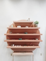 Sibeve Custom shelving unit made from rich walnut wood, showcasing clean lines.