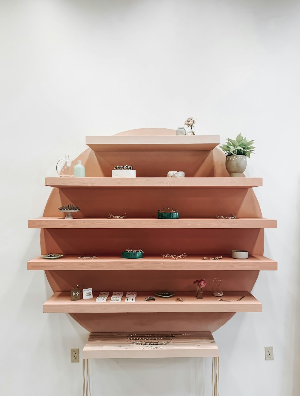 beige wooden rack