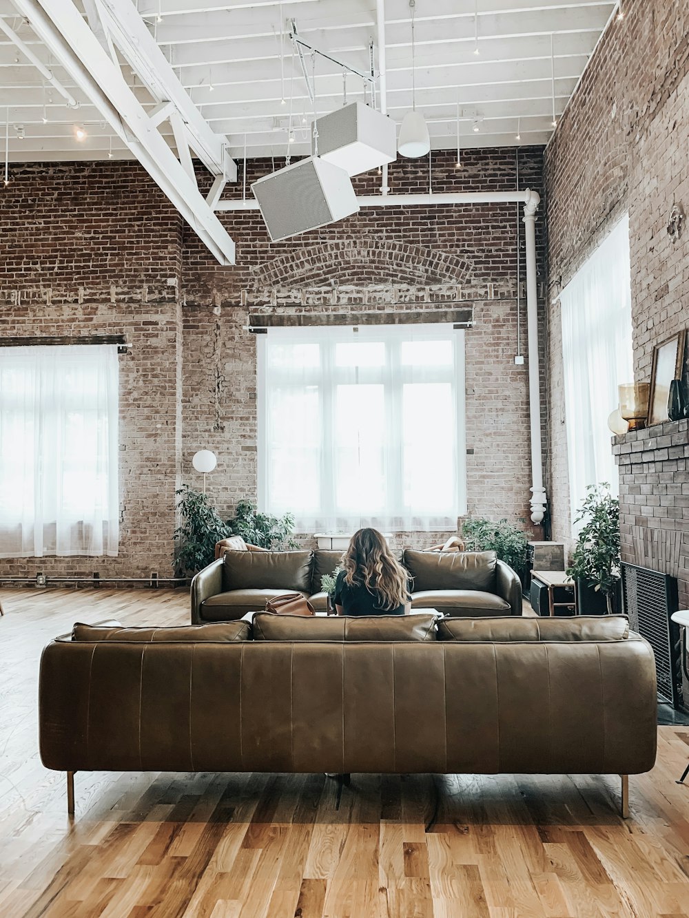 brown leather sofa