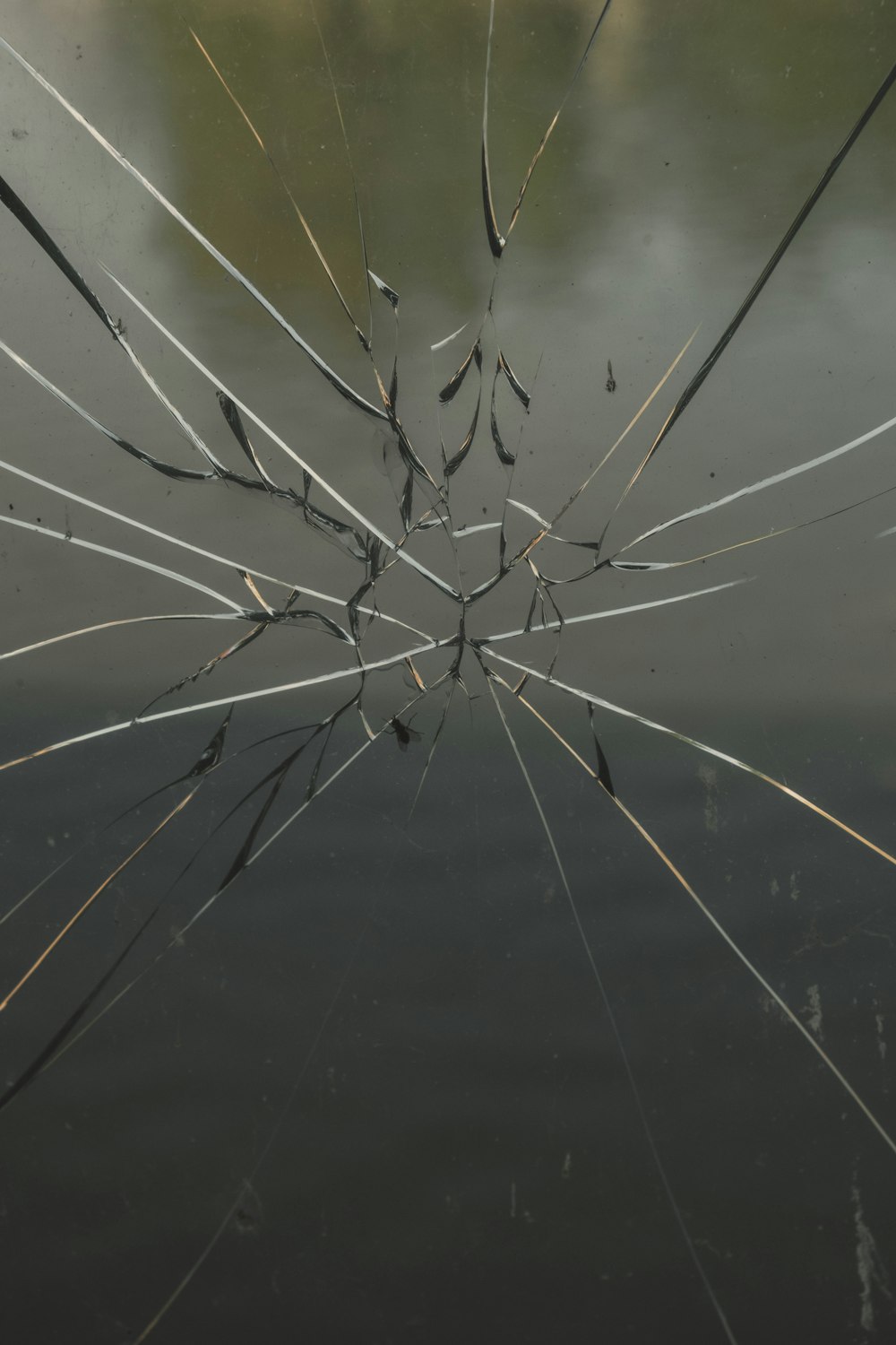 view of cracked glass
