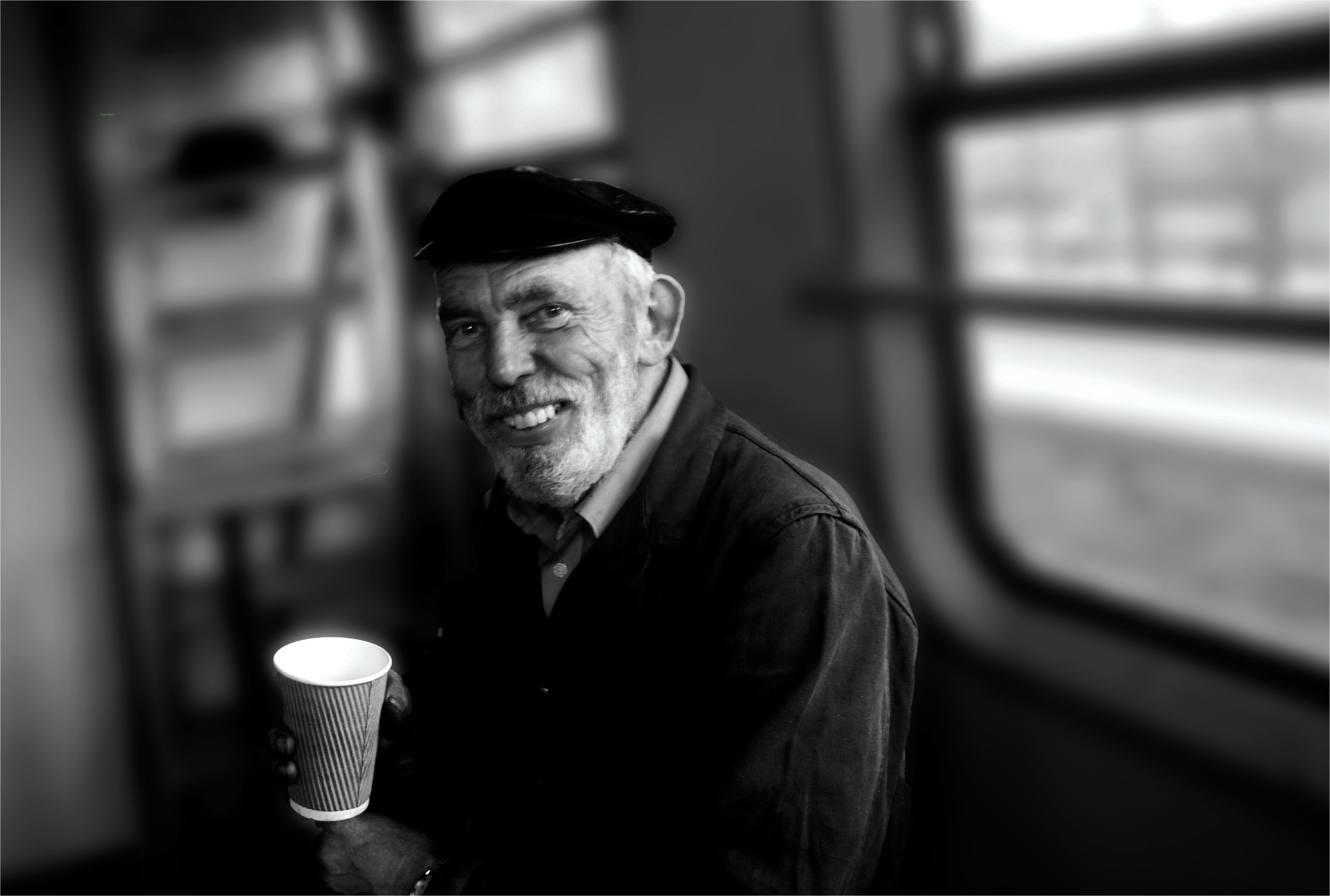 Portrait of a smiling man reader