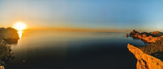 a large body of water surrounded by mountains