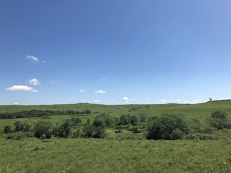 A wide open plot of land with a backdrop of Govardhan hills under a clear sky.