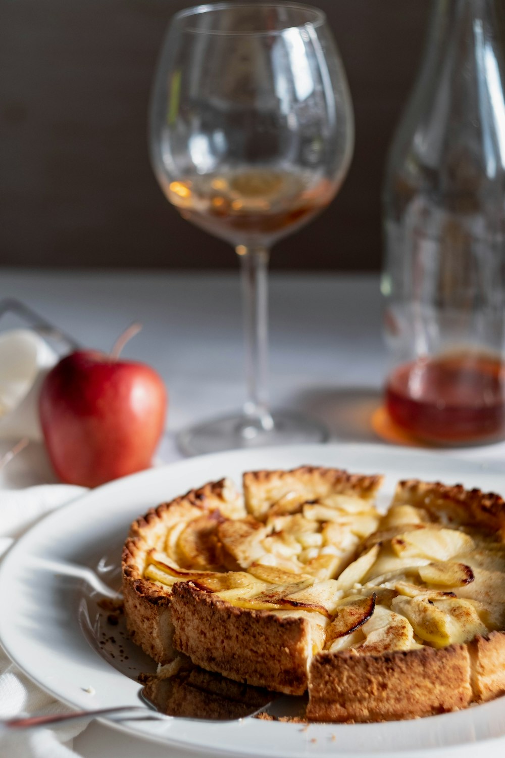 pie on white ceramic plate