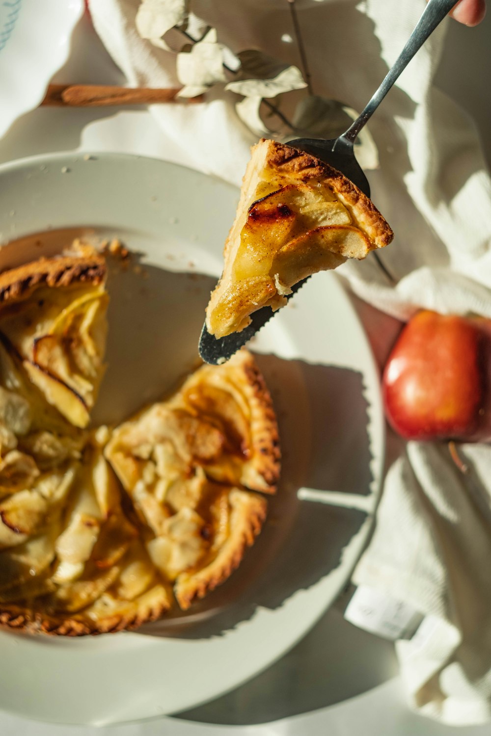 pie on white ceramic plate