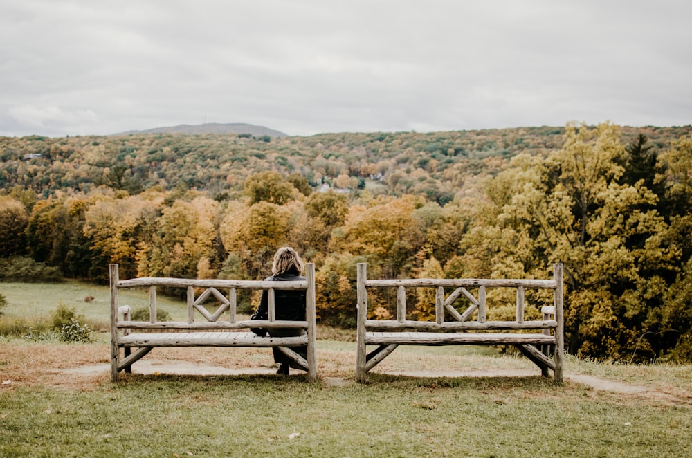 woman sitting on bench