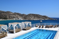 Luxurious villa with a pool overlooking the sea.