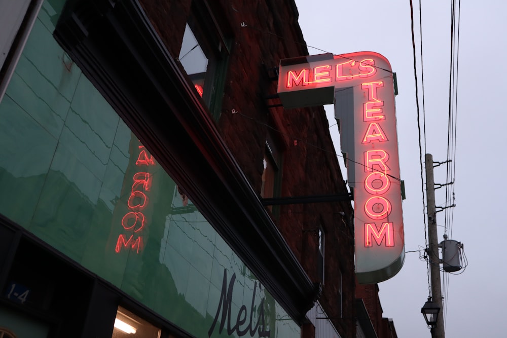 mecs taeroom neon signage