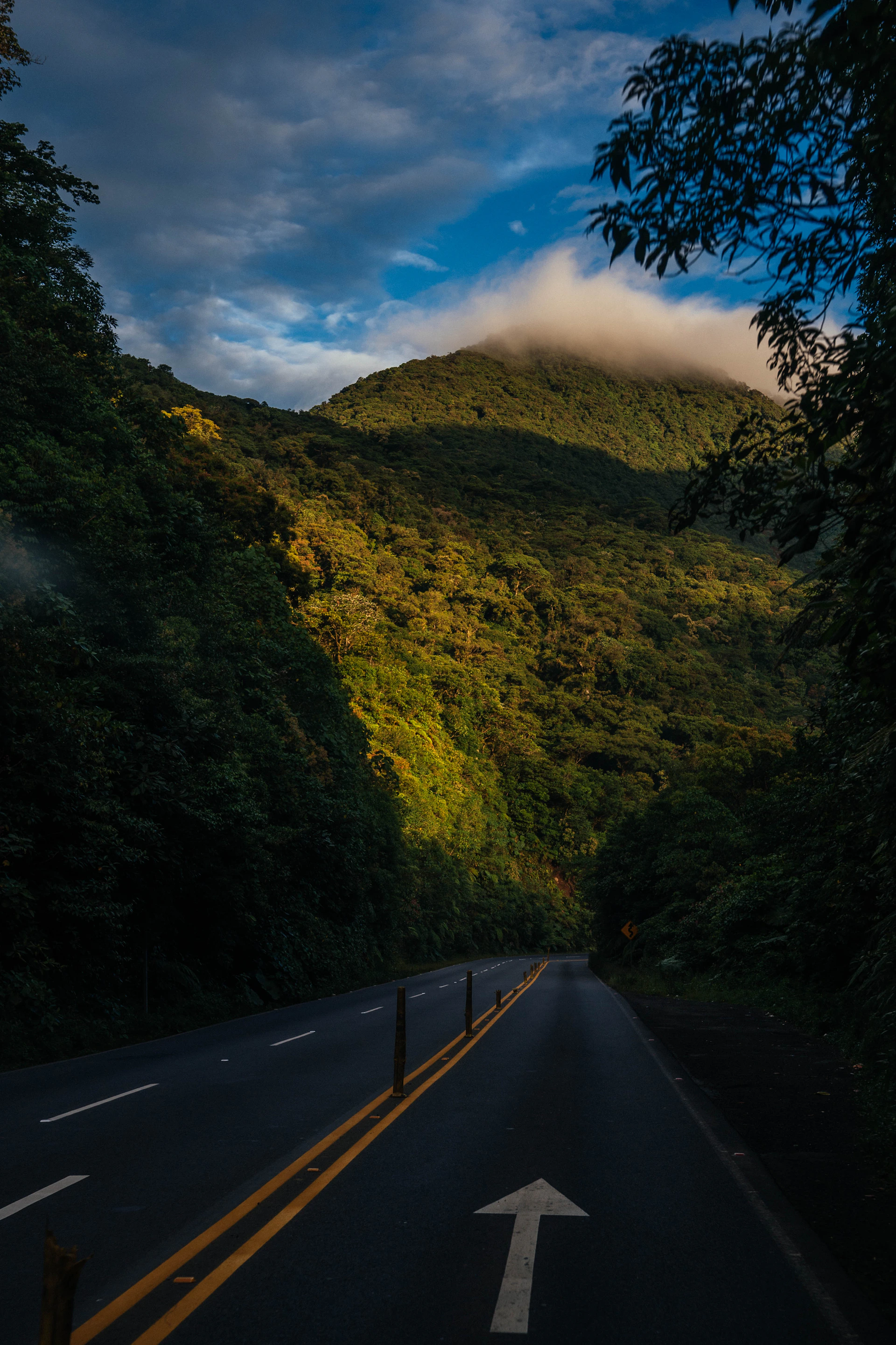 gray top road near green grass mountain
