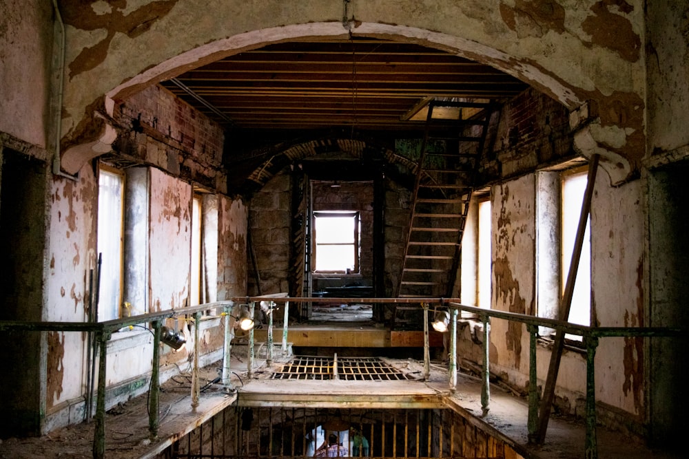 brown abandoned building interior