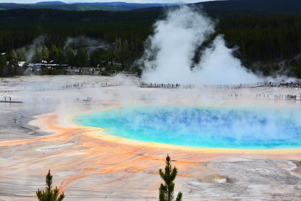 smoke coming from geyser