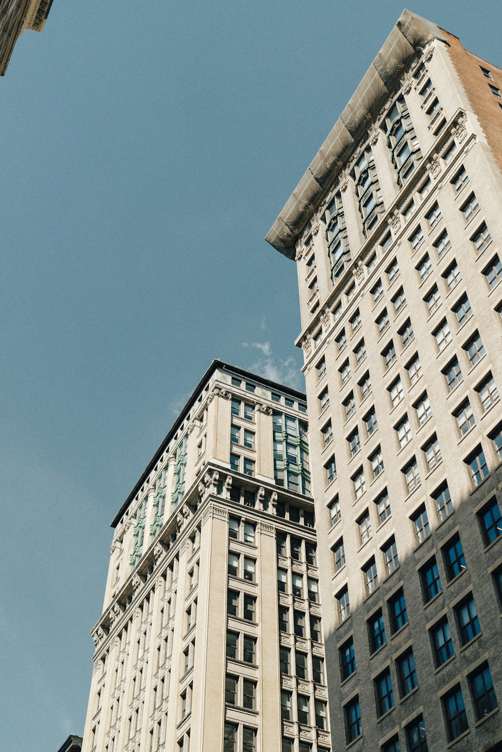 low angle photo of buildings