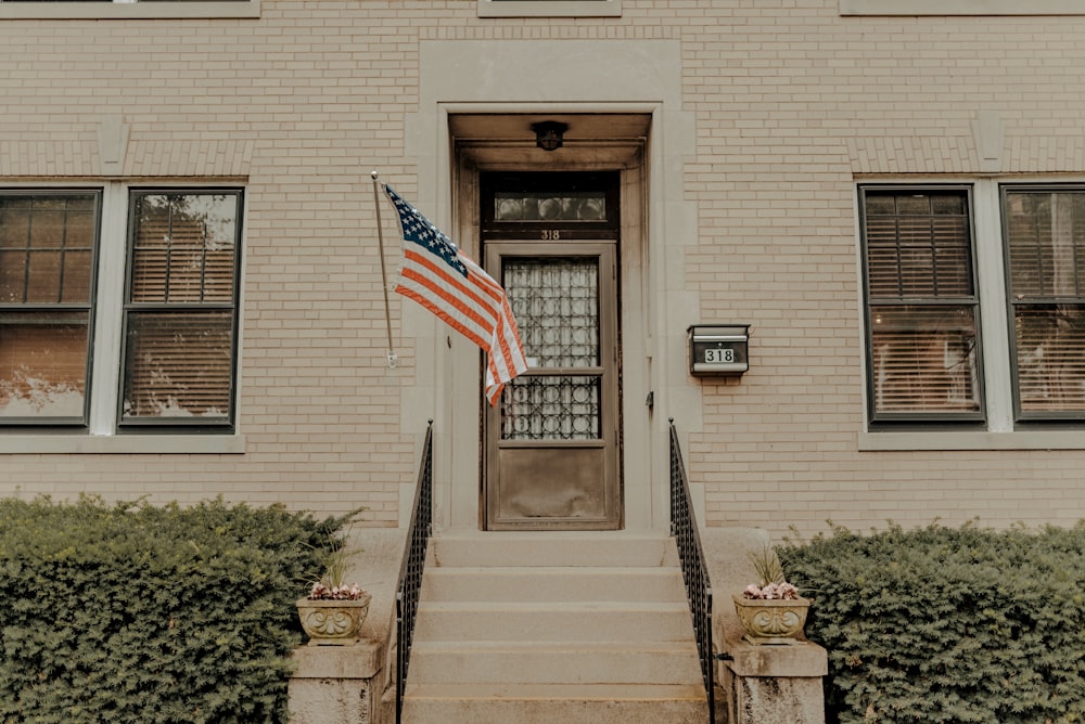 USA flag near door