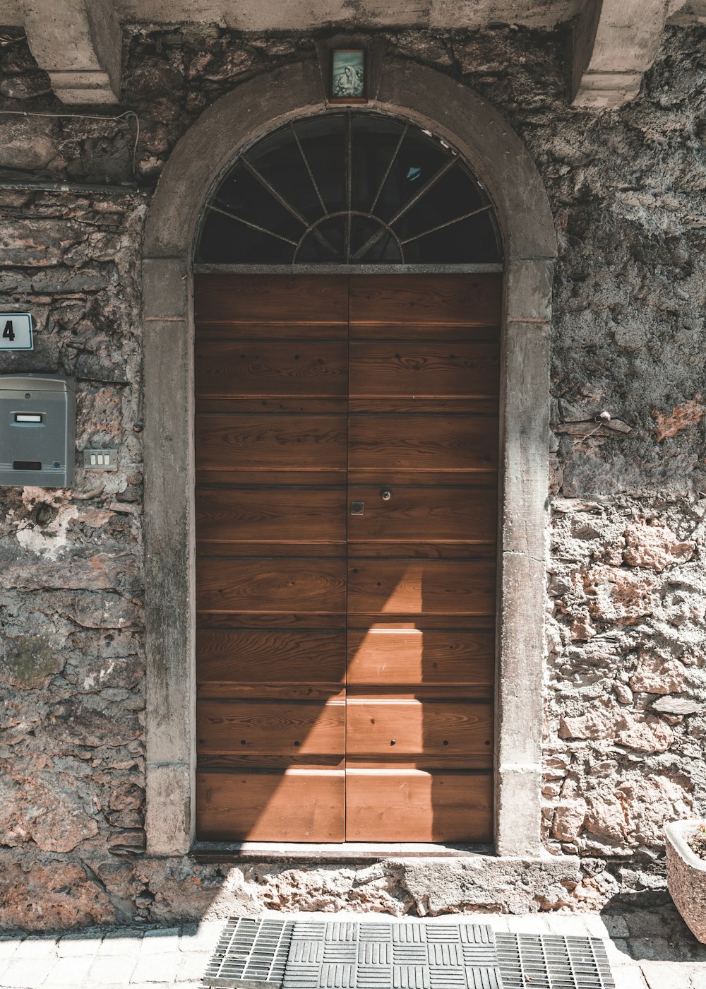 brown wooden door