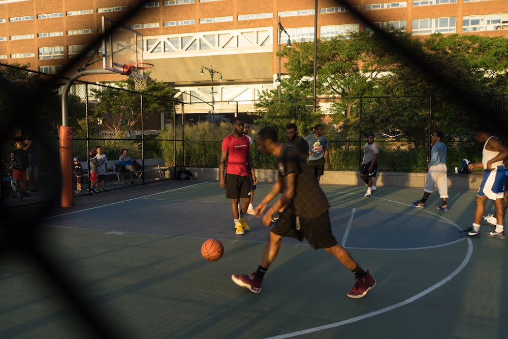 man playing basketball