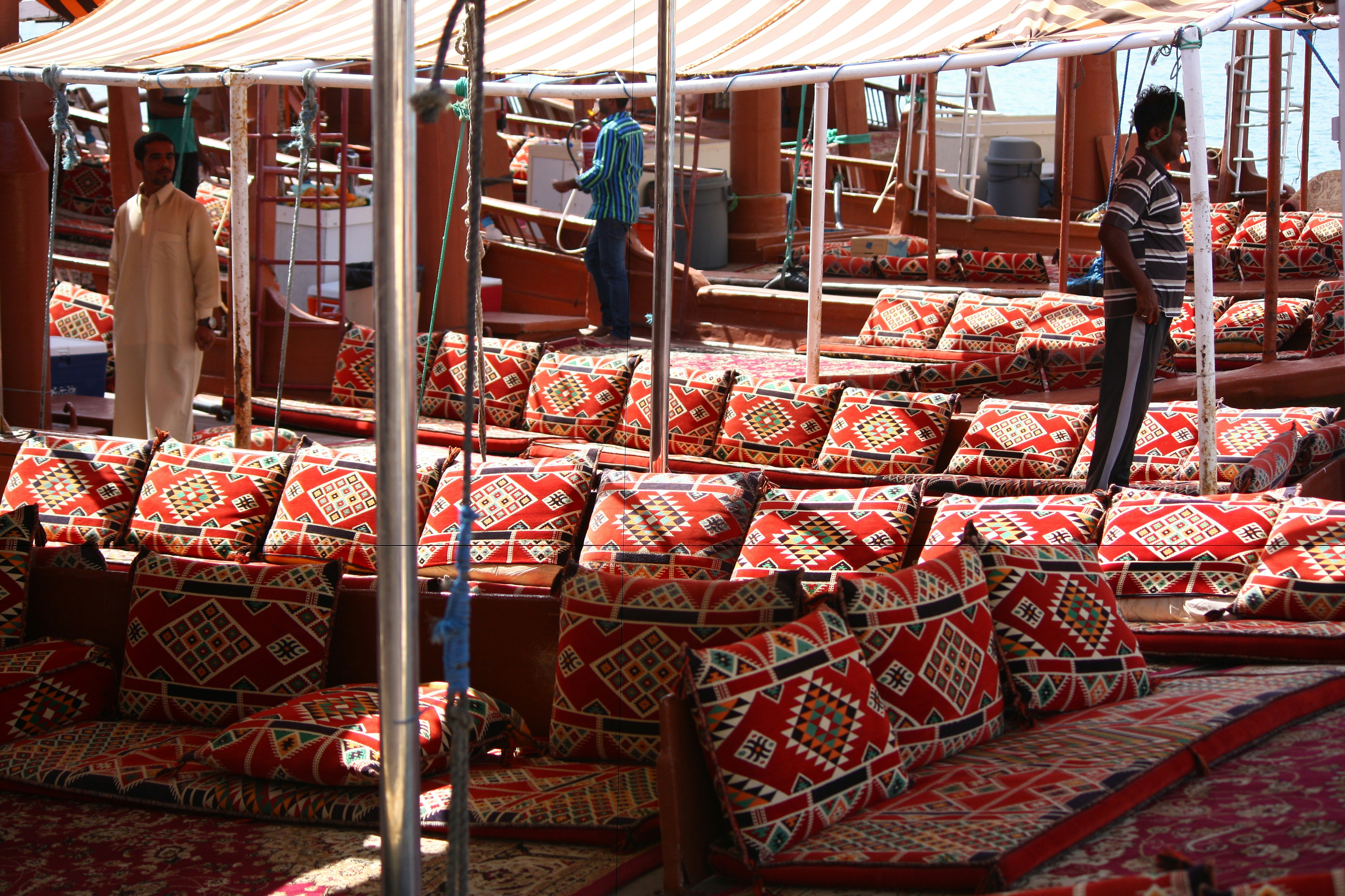 red-and-white throw pillow lot
