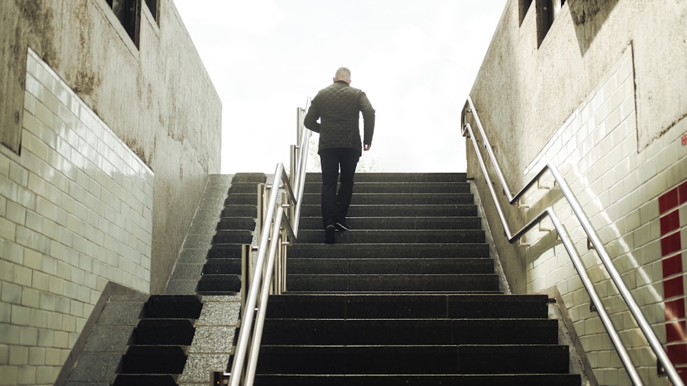 man on staircase