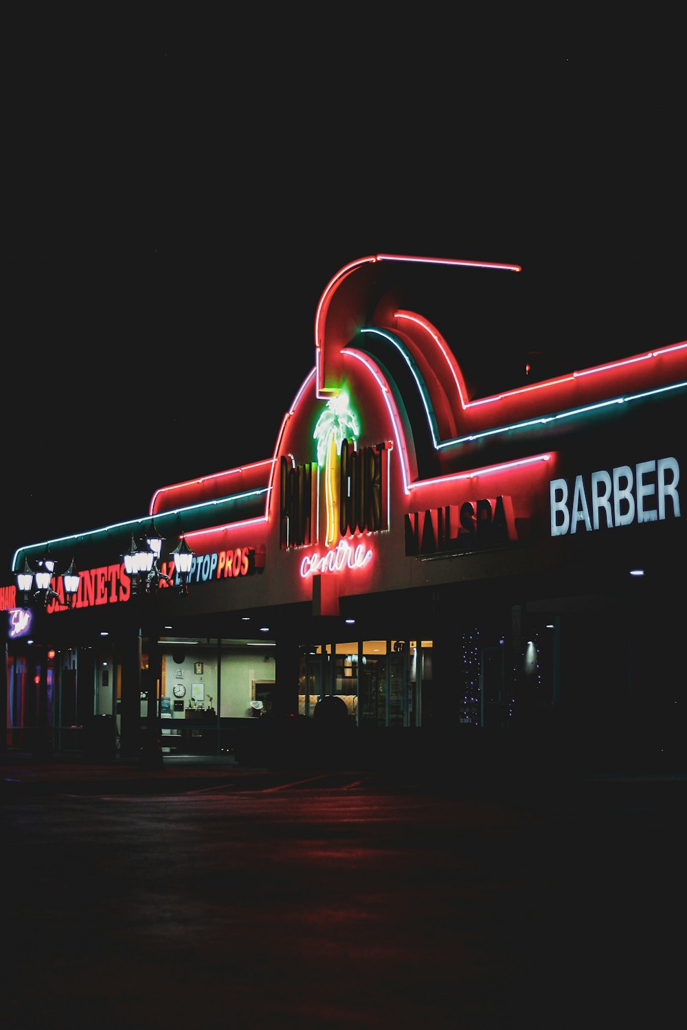 building with neon signage